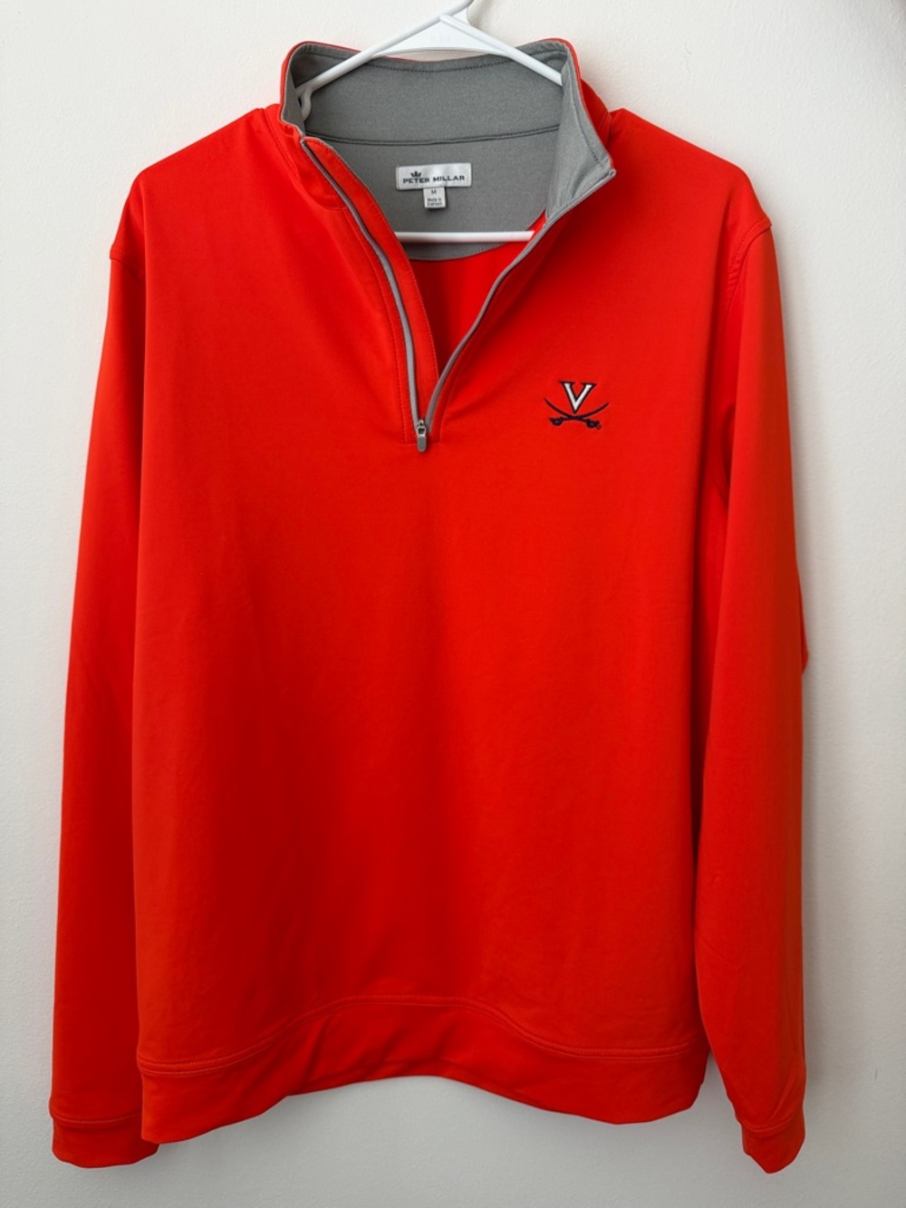 Peter Millar Bright Orange 1/4 Zip Pullover UVA - Picture 4 of 5